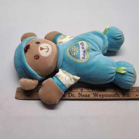 Fisher Price Blue Baby’s 1st First Bear Plush Stuffed Toy Rattle Lovey Doll - Picture 7 of 7